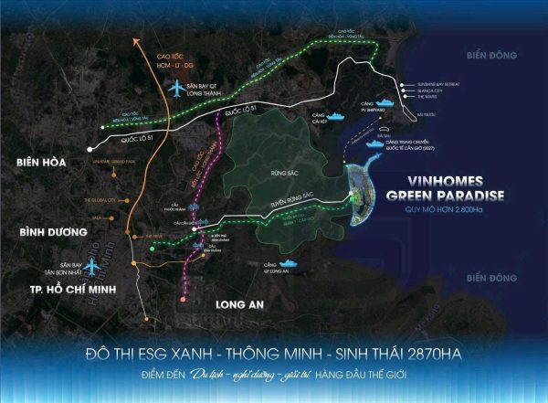 Bản đồ vị trí dự án MIK Cần Giờ Vinhomes Green Paradise